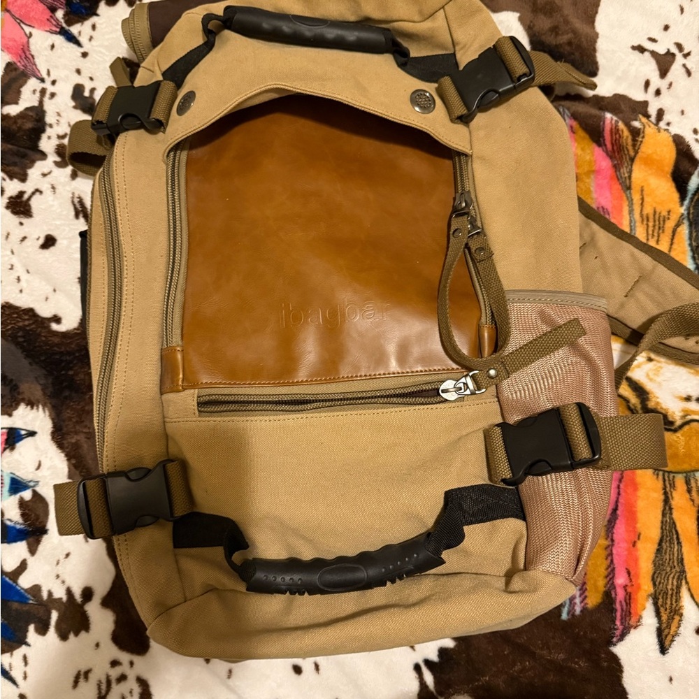 Tan and Brown Backpack